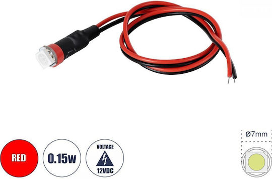 GloboStar LED 12V 0.15W Κόκκινο Υψηλής Ισχύος SMD LED - Φ0.7 x Υ2.3cm - Dimmable 1τμχ 81485