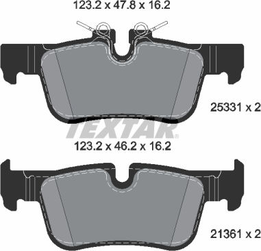 Textar Brake Pad Rear 4pcs for BMW i3 Kia Mini Subaru Mini