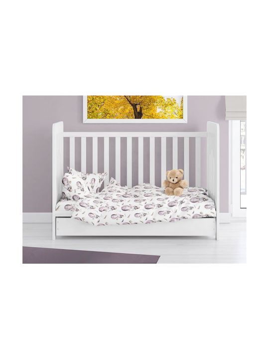 Dimcol Βρεφική Παπλωματοθήκη Bebe Lilac 120x160εκ.