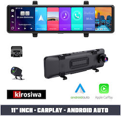 Kirosiwa Mirror Car DVR Set with Rear Camera, 11" Display