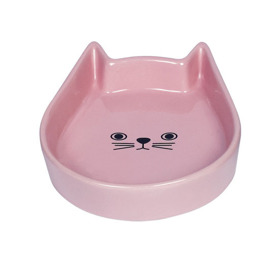 Nobby Face Ceramică Bol Mâncare pentru Pisică 200ml în Culoare Roz