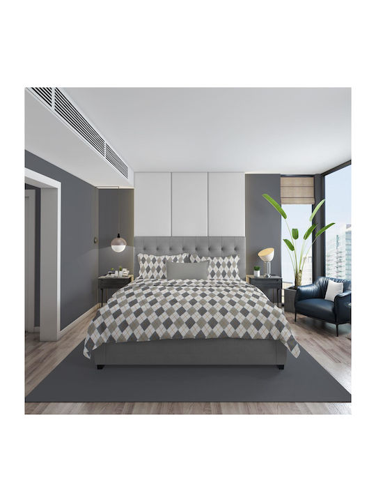 Dimcol Duvet Cover Cotton Single 160x240 Diamon...