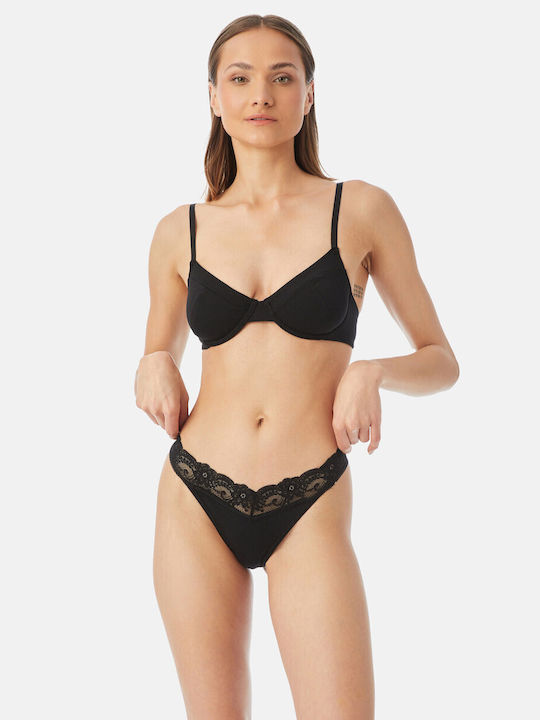 Minerva Fimelle Damen Slip Schwarz