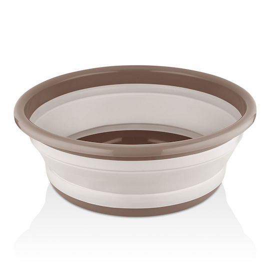 Qlux Klappbar Schüssel Rund 32x32cm Silikon Kapazität 5Es Beige