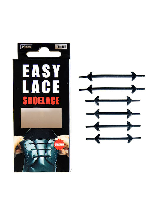 Easy Lace Връзки за Обувки Силикон Черен 2бр