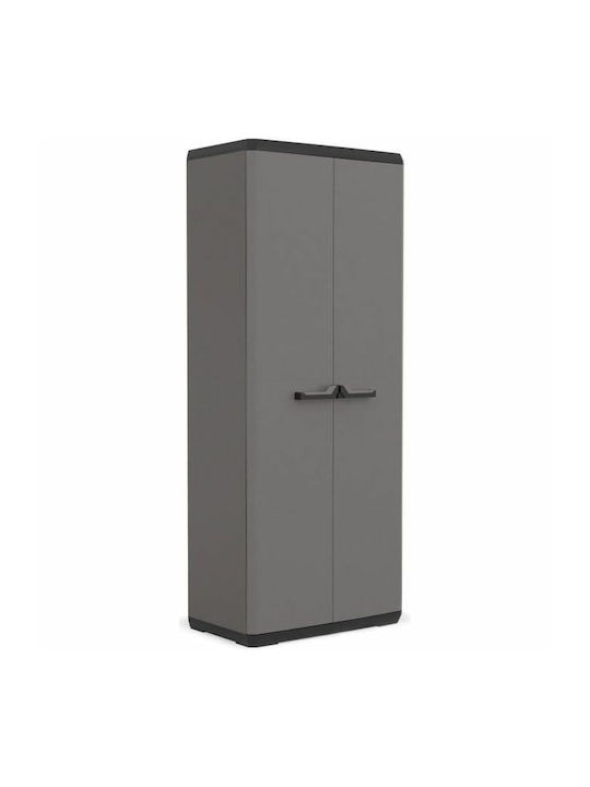 Zweitüriger Kleiderschrank Metallisch mit 3 Regale 40.5x21.5x80cm