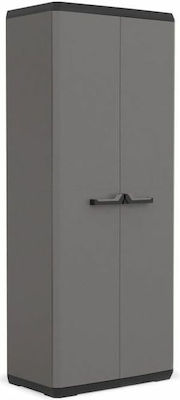 Zweitüriger Kleiderschrank Metallisch mit 3 Regale 40.5x21.5x80cm