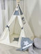 Velvet White Kids Indian Teepee Play Tent Stars