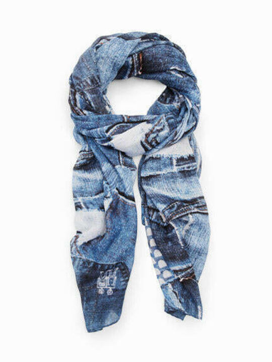 Desigual Women's Wool Scarf Blue