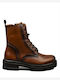 Zakro Collection Leather Women's Ankle Boots Tabac Brown