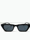 Looks Style Eyewear Γυναικεία Γυαλιά Ηλίου με Μαύρο Μεταλλικό Σκελετό και Μαύρο Φακό 74AEK-08181