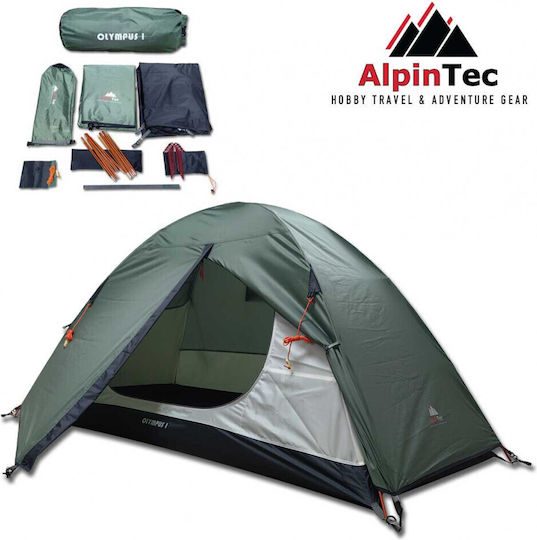 AlpinPro Olympus 1 Χειμερινή Σκηνή Camping Πράσινη με Διπλό Πανί για 2 Άτομα