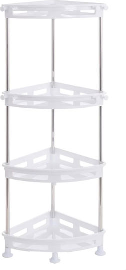 TnS Corner Wall Mounted Bathroom Shelf Plastic with 4 Shelves 32.17x24.5x82cm White