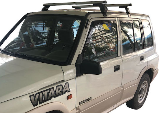 Hermes Steel Car Roof Bars for Suzuki Vitara 3D Set with Roof Rack Legs Black