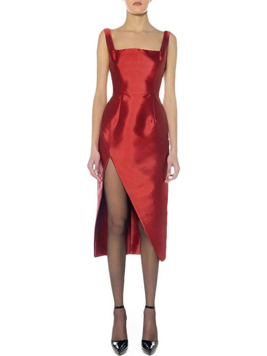 Mi-Ro Mikado Evening Dress Red