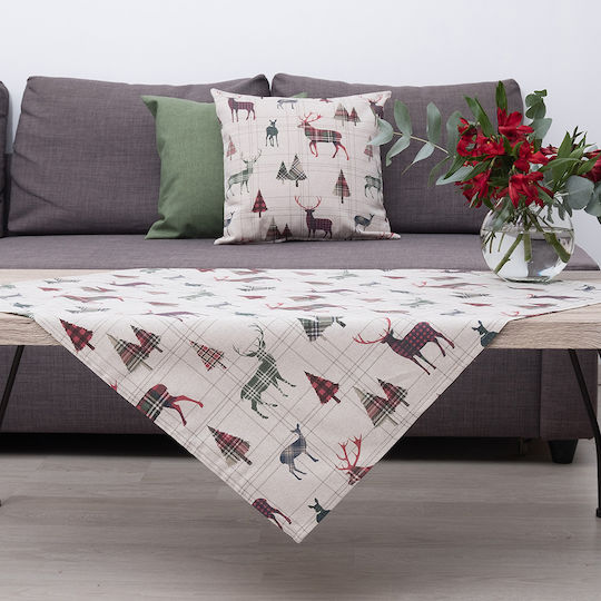 Dimeco Christmas Tablecloth Square Fabric Multicolour L85xW85cm.