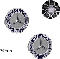 Factory Capace Centru Roată Mercedes Benz cu Diametru Interior 75mm Negru 2buc Factory Capace Centru Roată Mercedes Benz cu Diametru Interior 75mm Negru 2buc