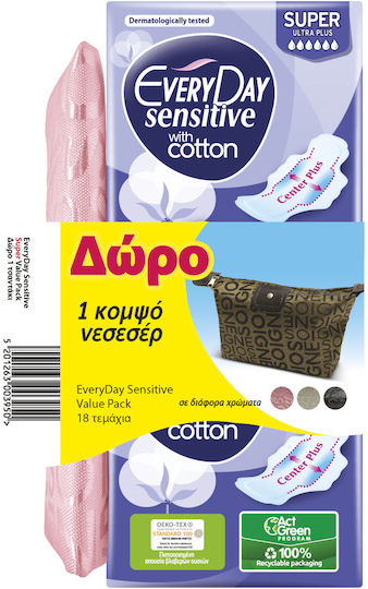 Every Day Sensitive Ultra Plus Super Prosoape igienice cu aripi 18buc