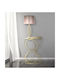 Mauro F Metal Table Lamp with Pink Shade and Gold Base