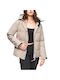 Superdry Women's Short Puffer Jacket for Winter with Hood Grey