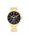 Tommy Hilfiger Uhr Chronograph Batterie mit Gold Metallarmband