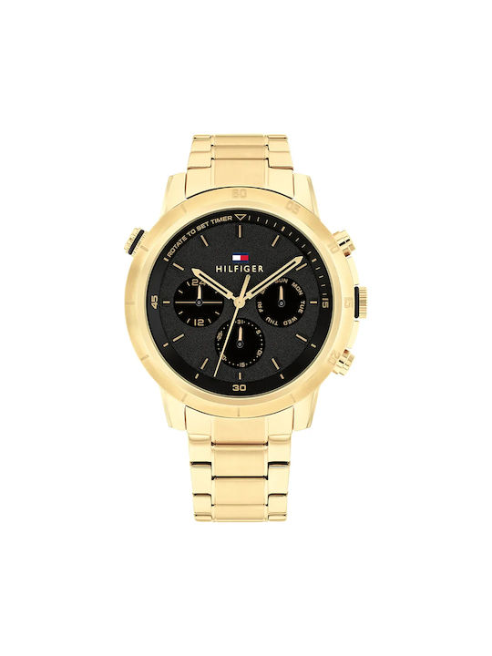 Tommy Hilfiger Uhr Batterie mit Gold Metallarmband