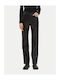 Emma Women's Fabric Trousers Straight Line Black