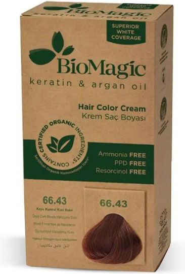 BioMagic Vopsea De Păr 66.43 - Blond Închis Profund Mahon Auriu 60ml