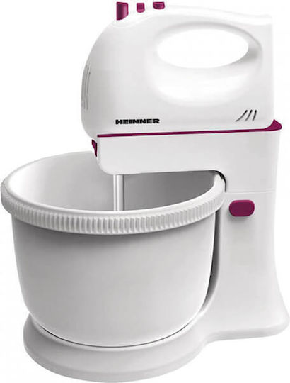 Heinner Μίξερ με Πλαστικό Κάδο 2.5lt Λευκό 300W