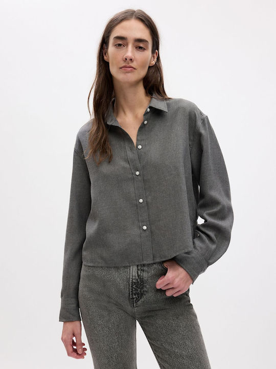 GAP Langärmelig Damen Hemd grey