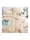 To megalo pazari Sheet Sets King Size with Elastic 220x240cm. Ecru 4pcs