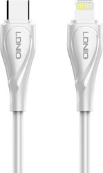 Ldnio Редовна USB-C към Lightning кабел 30W Бял...