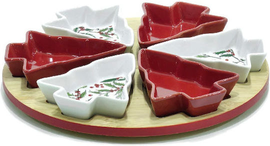 General Trade Set of Wooden Christmas Tree Dessert Stands 27x27x27cm 6pcs