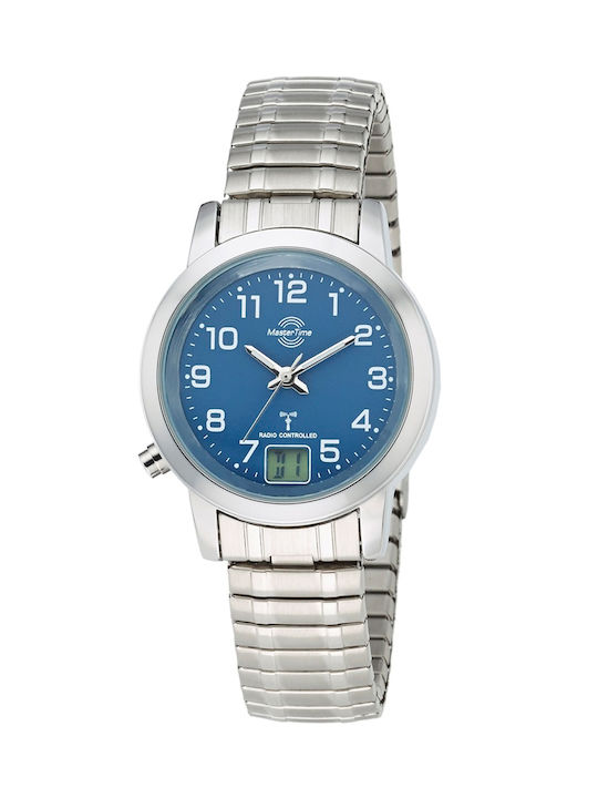 Master Time Digital Watch with Silver Metal Bracelet