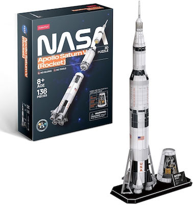 Nasa Apollo Saturn V Rocket Puzzle 3D 136 Pieces