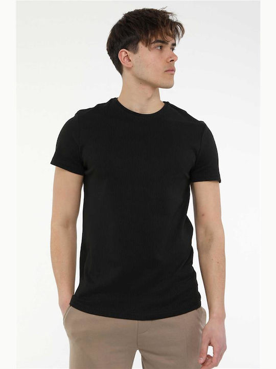 Jeans Store Company T-shirt Bărbătesc cu Mânecă Scurtă Negru