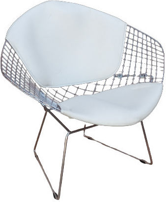 Outdoor Armchair Metallic Bertoya-arms CHROME with Cushion 82x66x82cm
