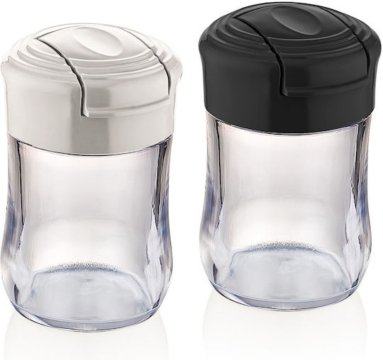 Qlux Plastic Tabletop Spice Jar White 2pcs