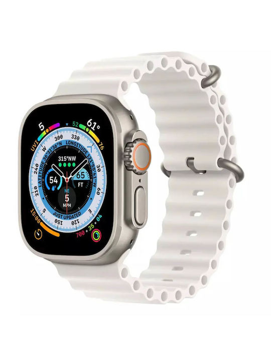 Microwear T800 Ultra 49mm Ceas inteligent (White)