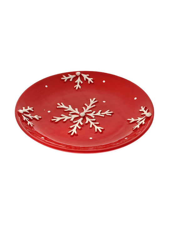 Iliadis Christmas Plate Ceramic Red L20xW20xD2cm 1pcs