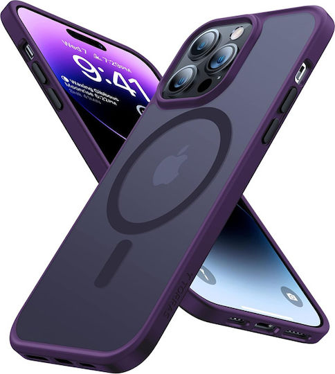 Torras Umschlag Rückseite Silikon Lila (iPhone 14 Pro)