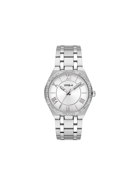 DAS.4 Watch Battery with Silver Metal Bracelet