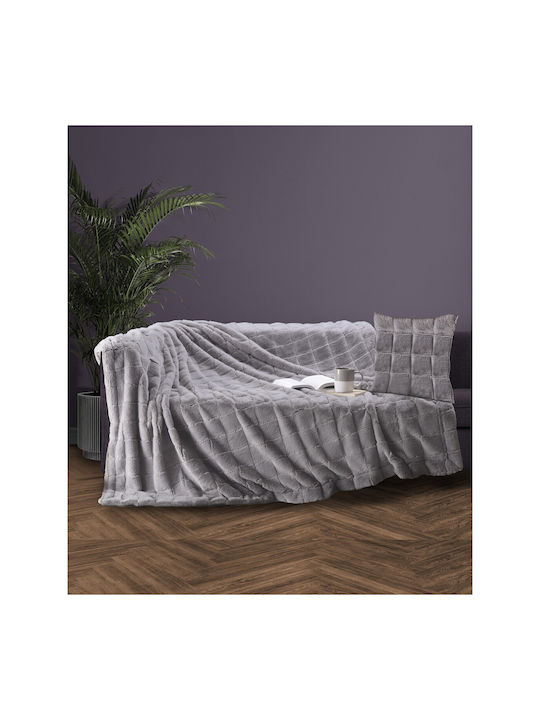 Makis Tselios Home Canapea cu două locuri Throw Nola 180x250cm Gri