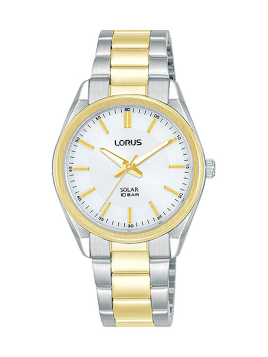 Lorus Ladies Damen Uhr Solar mit Gold Metallarmband