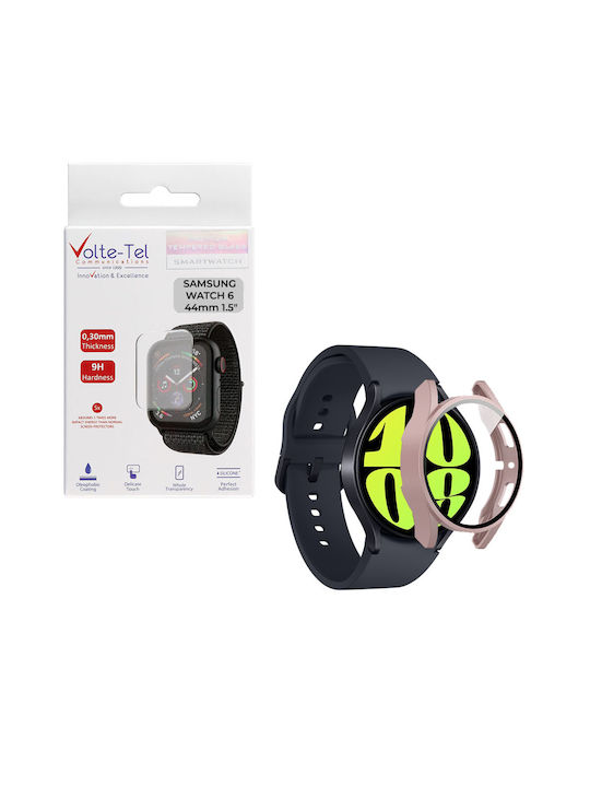 Volte-Tel Edge Cover with Key Πλαστική Θήκη σε Ροζ Χρυσό χρώμα για Galaxy Watch6 44mm
