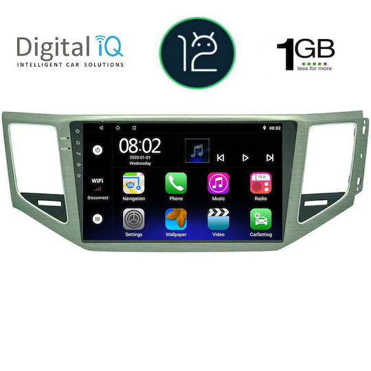 Digital IQ Ηχοσύστημα Αυτοκινήτου για Volkswagen Golf Sportsvan 2014> με Clima (Bluetooth/USB/WiFi/GPS/Apple-Carplay/Android-Auto) με Οθόνη Αφής 10"