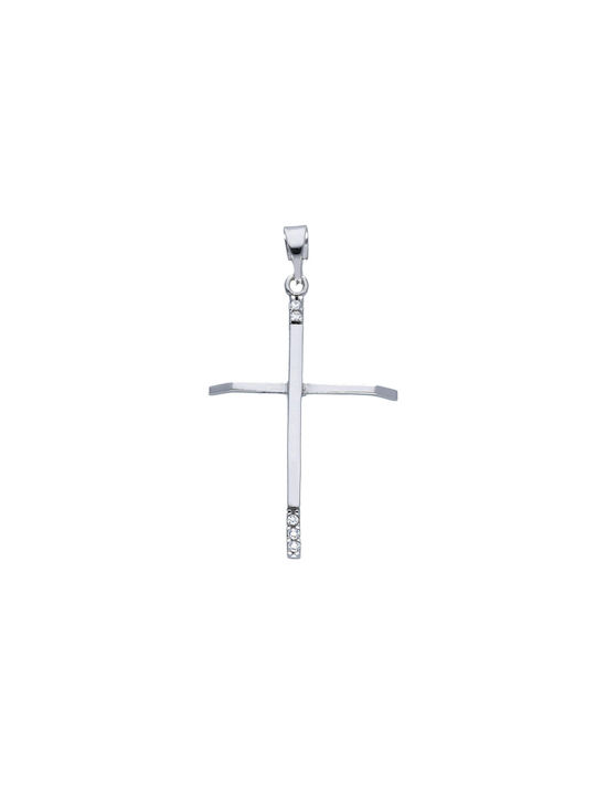 Mentzos White Gold Cross 14K Code