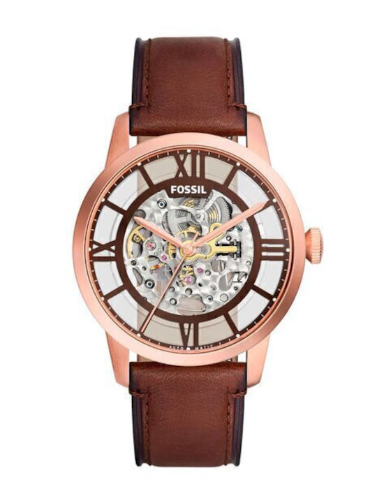 Fossil Townsman Ceas Barbati 44mm Baterie cu Curea din Piele Maro