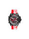 Diesel Mega Chief Digital Watch Chronograph Battery with Red Leather Strap