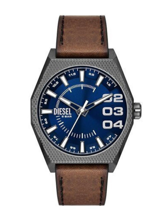 Diesel Ceas Barbati 22mm Baterie cu Curea din piele Maro